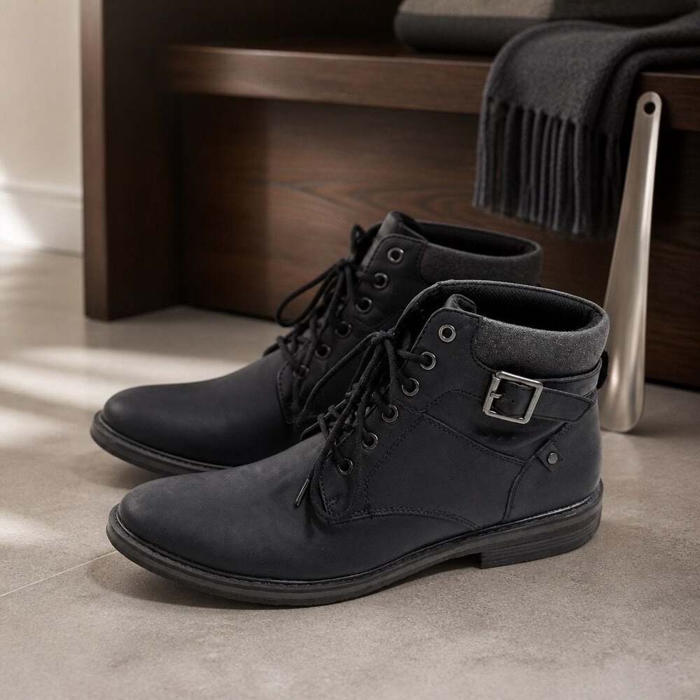 Perry Ellis Portfolio Bridger Men's Lace-Up Buckle Ankle Boots
